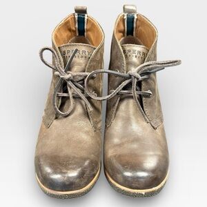 Sperry top slider Leather Lace-Up Booties - Brown